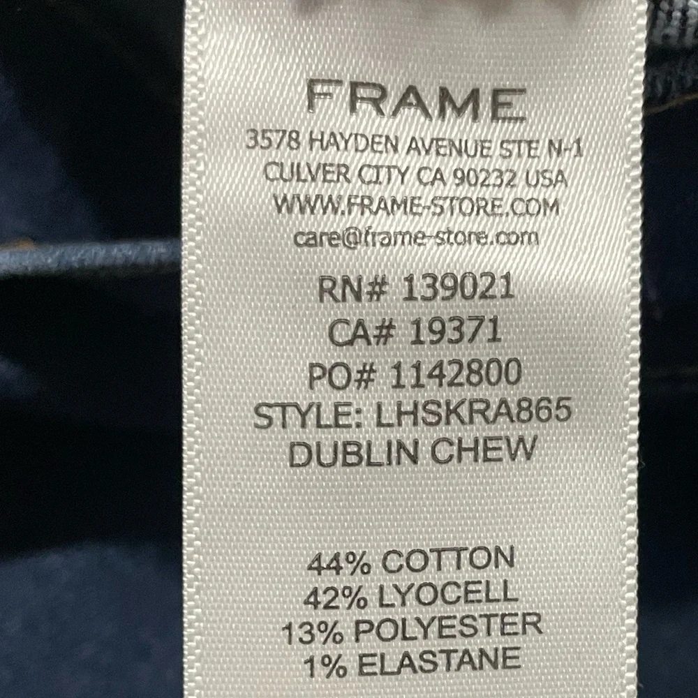 EUC Frame Denim Le High Skinny Dublin Chew dark wash jeans size 27